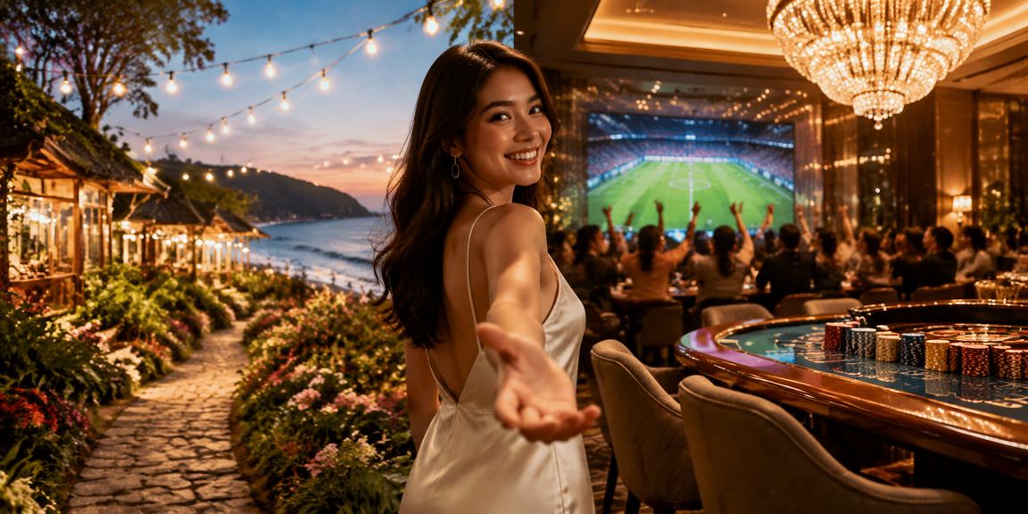 Latar kasino langsung dengan dealer profesional dalam suasana mewah